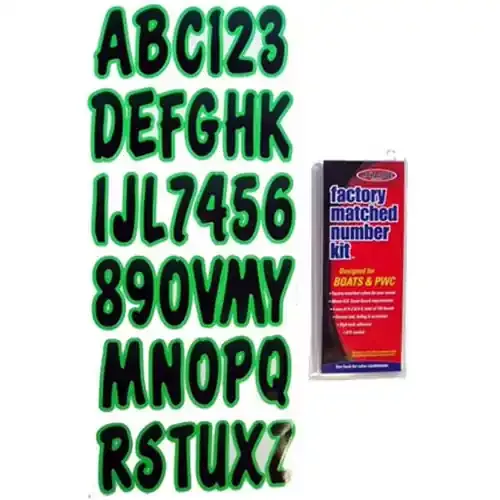 3″ Boat Letter and Number Kit – Black and Kiwi Discount