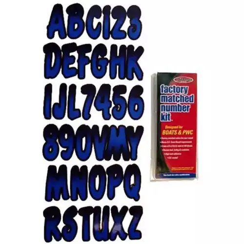 3″ Boat Letter and Number Kit – Blue and Black Professional Grade