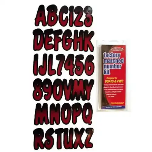 3″ Boat Letter and Number Kit – Burgundy and Black Budget