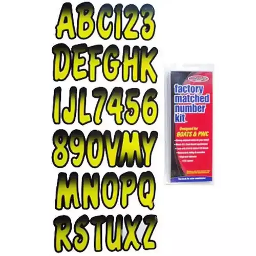 3″ Boat Letter and Number Kit – Yellow & Black While Supplies Last