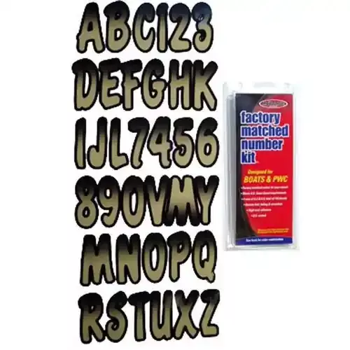 Affordable 3″ Boat Letter and Number Kit – Beige and Black