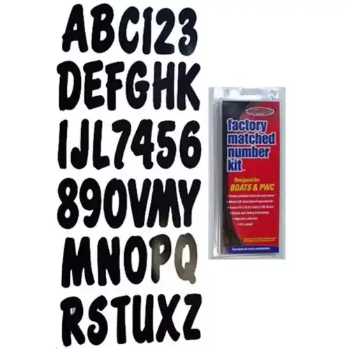 Clearance 3″ Boat Letter and Number Kit – Black