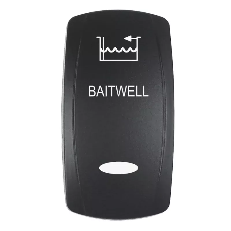 Pacer Actuator - 'BAITWELL' f /V Series Contura Switches - Black - Laser Etched (Top /Bottom Light) [EV2LE-BTWL]