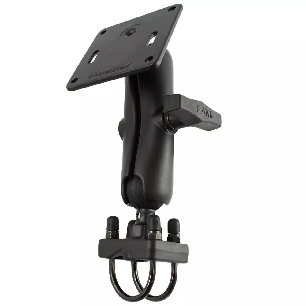 RAM Mount 1.5″ Rail Mount w/Double U-Bolt Base & 3.625″ Square Base (VESA 75mm x 75mm Hole Pattern) [RAM-334U]