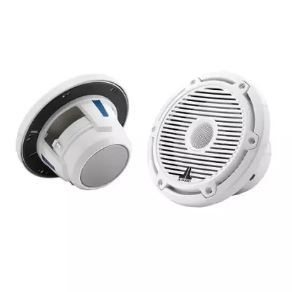 Top Rated JL Audio M6 Series 6.5″ Marine Coaxial Speakers w/Gloss White Classic Grille – M6-650X-C-3Gw – 010-03497-00