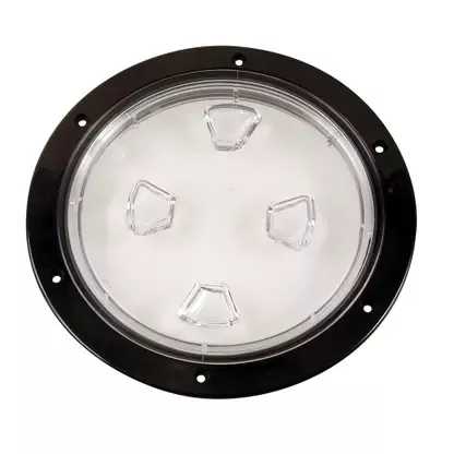 While Supplies Last Beckson 8″ Clear Center Screw-Out Deck Plate – Black