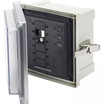 While Supplies Last Blue Sea 3116 – SMS Panel Enclosure w/ELCI (30A) and 3 Blanks – 120V
